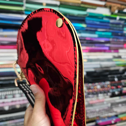 Mirror Red Cute Heart Pouch/Wristlet (READY TO SHIP)