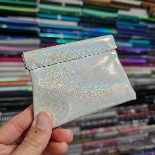 White Holo Snap Pouch