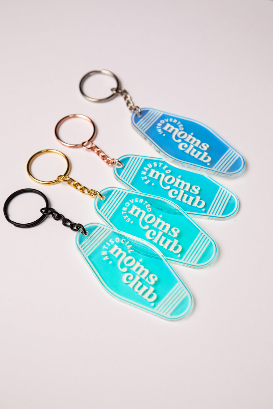 Iridescent Moms Club Keychain