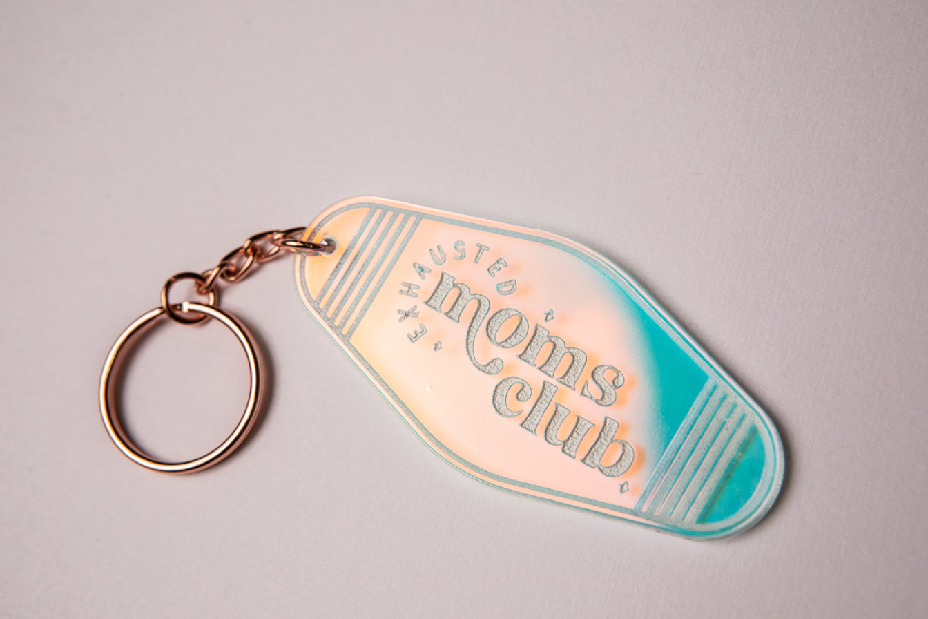 Iridescent Moms Club Keychain