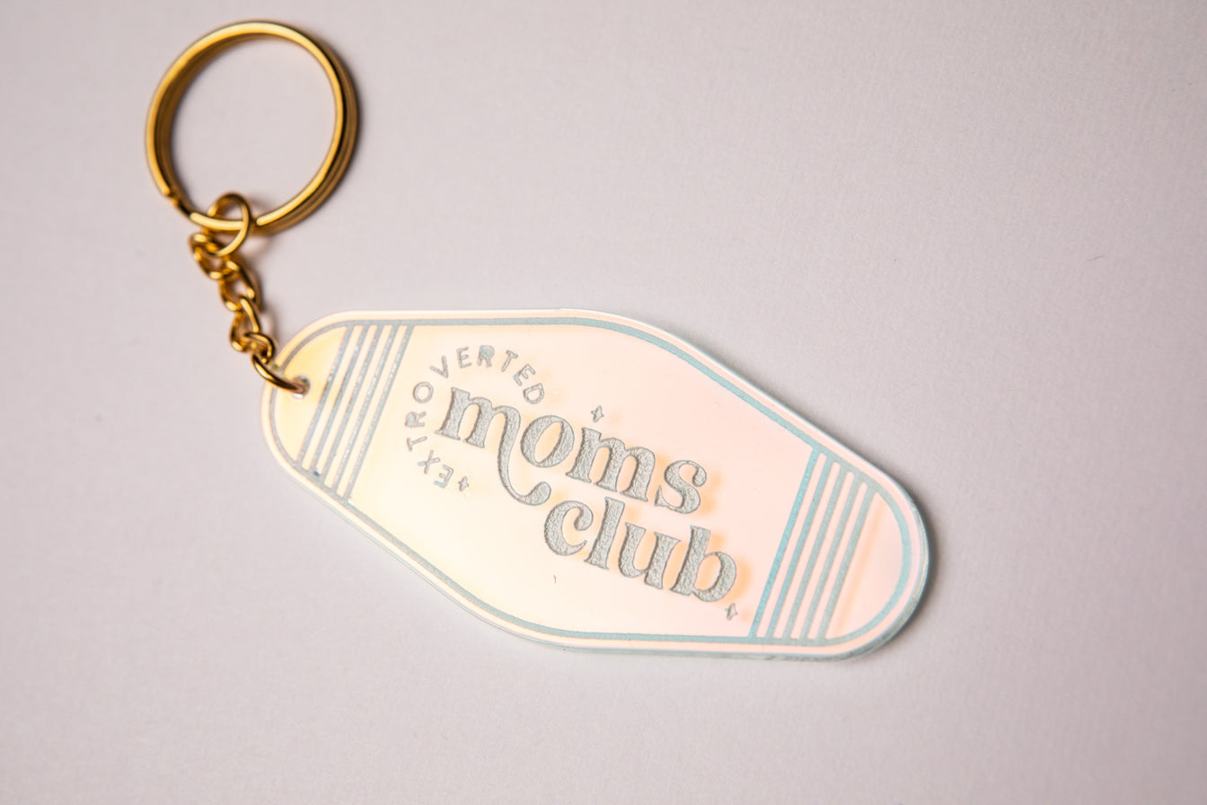 Iridescent Moms Club Keychain