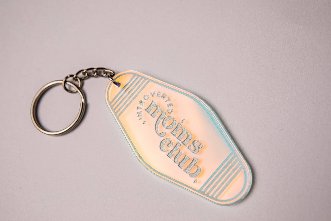 Iridescent Moms Club Keychain