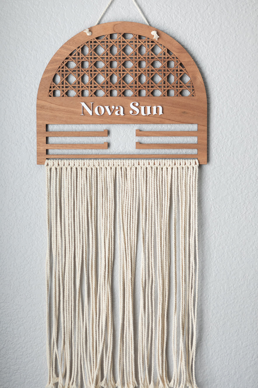 Personalized Rattan Style Bow Holder (Made to Order)