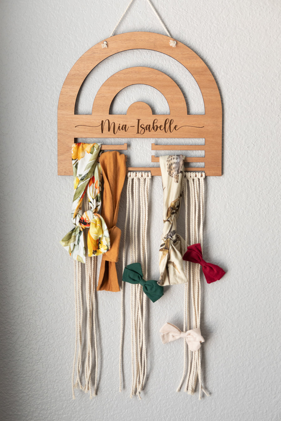 Personalized Rattan Style Bow Holder (Made to Order) – OddBorn